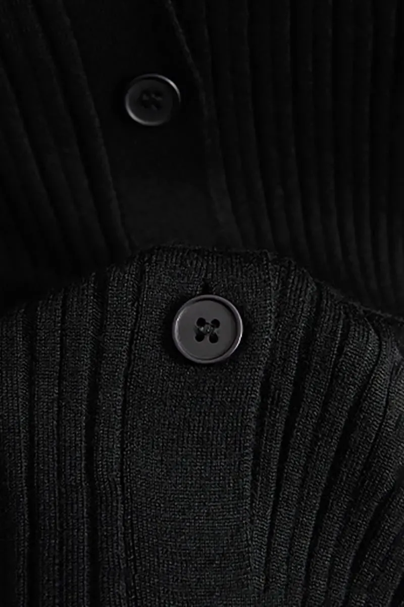 100 Merino Wool Color Block V Neck Cardigan