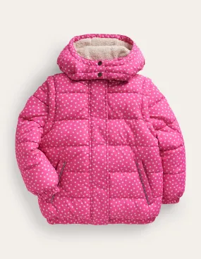 2-in-1 Padded Coat-Mid Pink Tiny Stars
