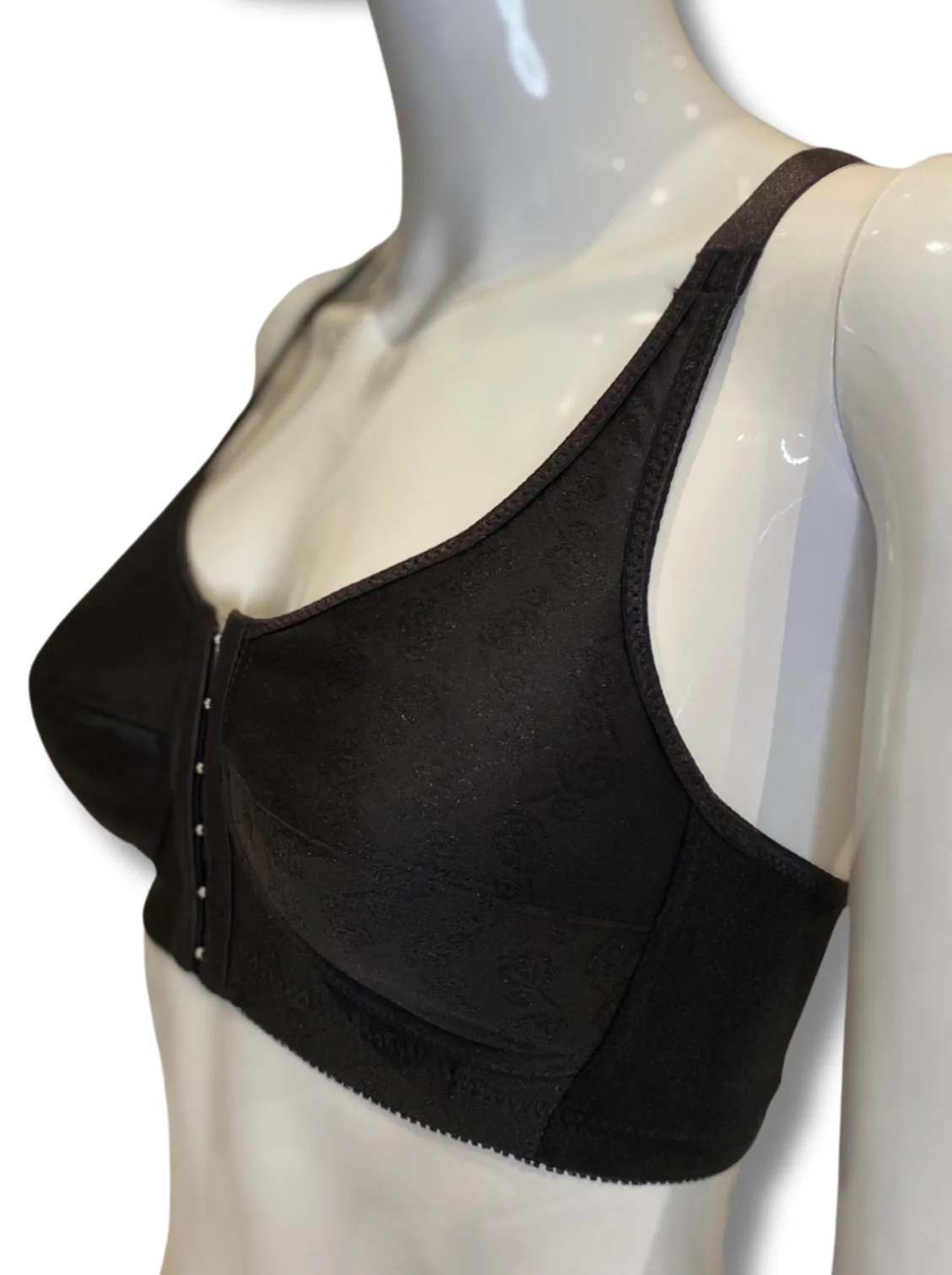 ABC Rose Contour Front Fastening Mastectomy Bra - Black