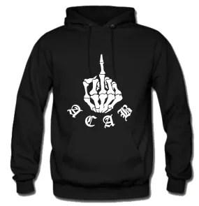 ACAB Fuck You Flip Off Skeleton Finger A.C.A.B. Hoodie