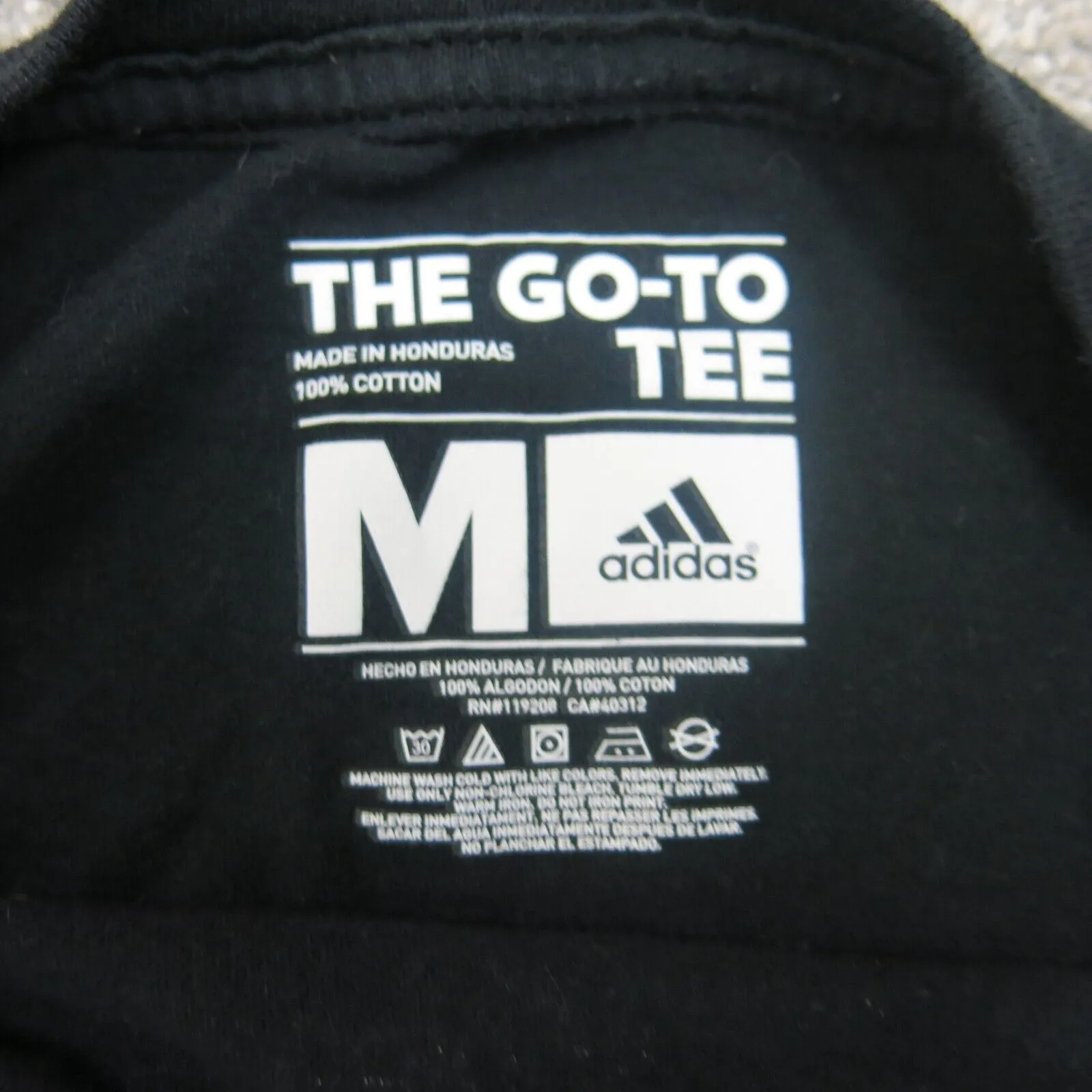 Adidas Mens T-Shirt Round Neck Short Sleeve 100% Cotton The Go to Tee Black SZ M