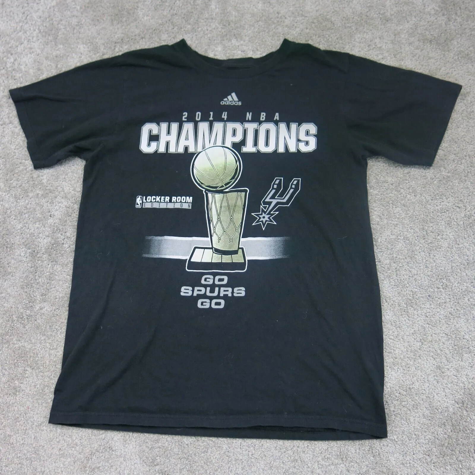 Adidas Mens T-Shirt Round Neck Short Sleeve 100% Cotton The Go to Tee Black SZ M