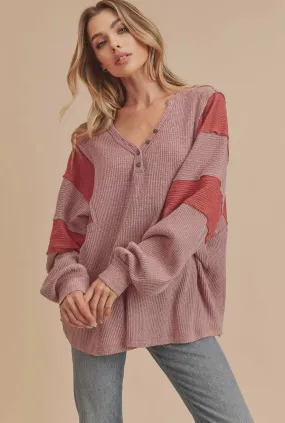 Aemi Waffle Mauve Top