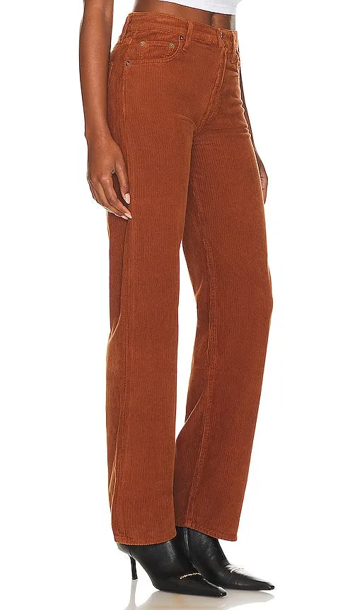AGOLDE Harper Mid Rise Wide Straight in Rust