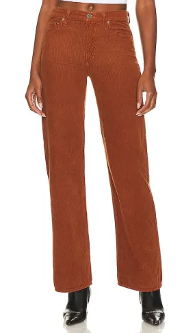 AGOLDE Harper Mid Rise Wide Straight in Rust