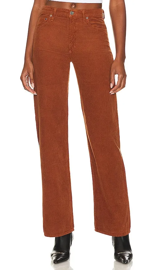AGOLDE Harper Mid Rise Wide Straight in Rust