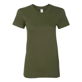 American Apparel Women's Olive Fine Jersey Short Sleeve T-Shirt