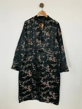 Anna Scholz Women's Japanese Floral Kimono Overcoat Coat | UK20 | Black