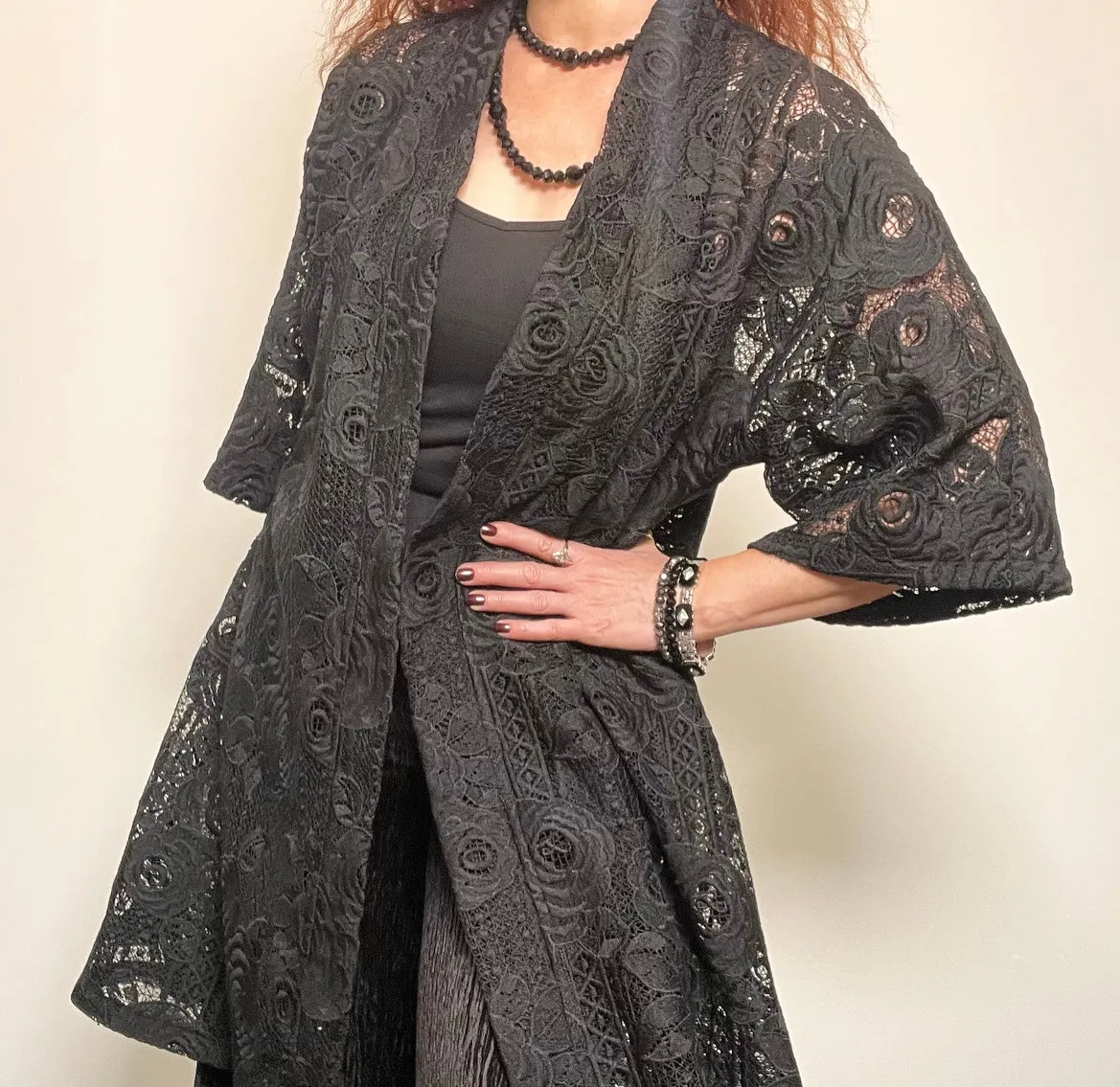 Audrey Swing Coat - Luxe black lace - Limited edition