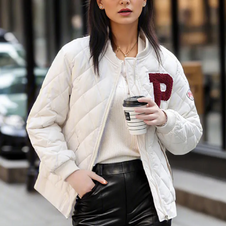 autumn and winter European and American cross-border women's clothing new rhombus cotton-padded clothes women's jackets women's baseball uniforms winter tops