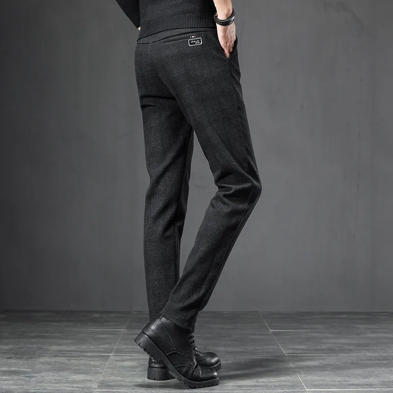 Autumn Plaid Pants Slim Straight Loose Men's Casual Pants Trousers Small Feet