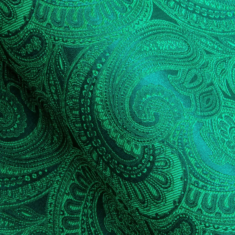 Barry Wang Pale Green Shirt Mens Paisley Silk Long Sleeve Dinner Shirt