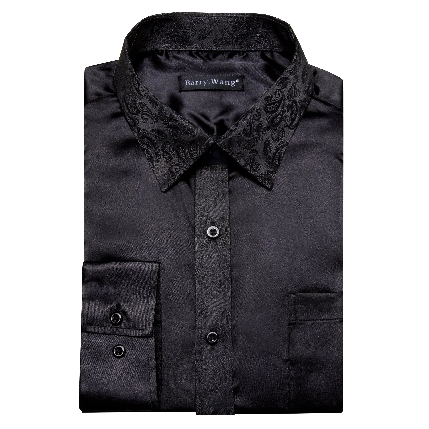 Barry.wang Black Solid Men's Shirt