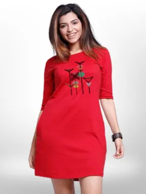 BEAUTIFUL COTTON THREE QUARTER SLEEVE T-SHIRT SIDE POCKET FOR WOMEN'S