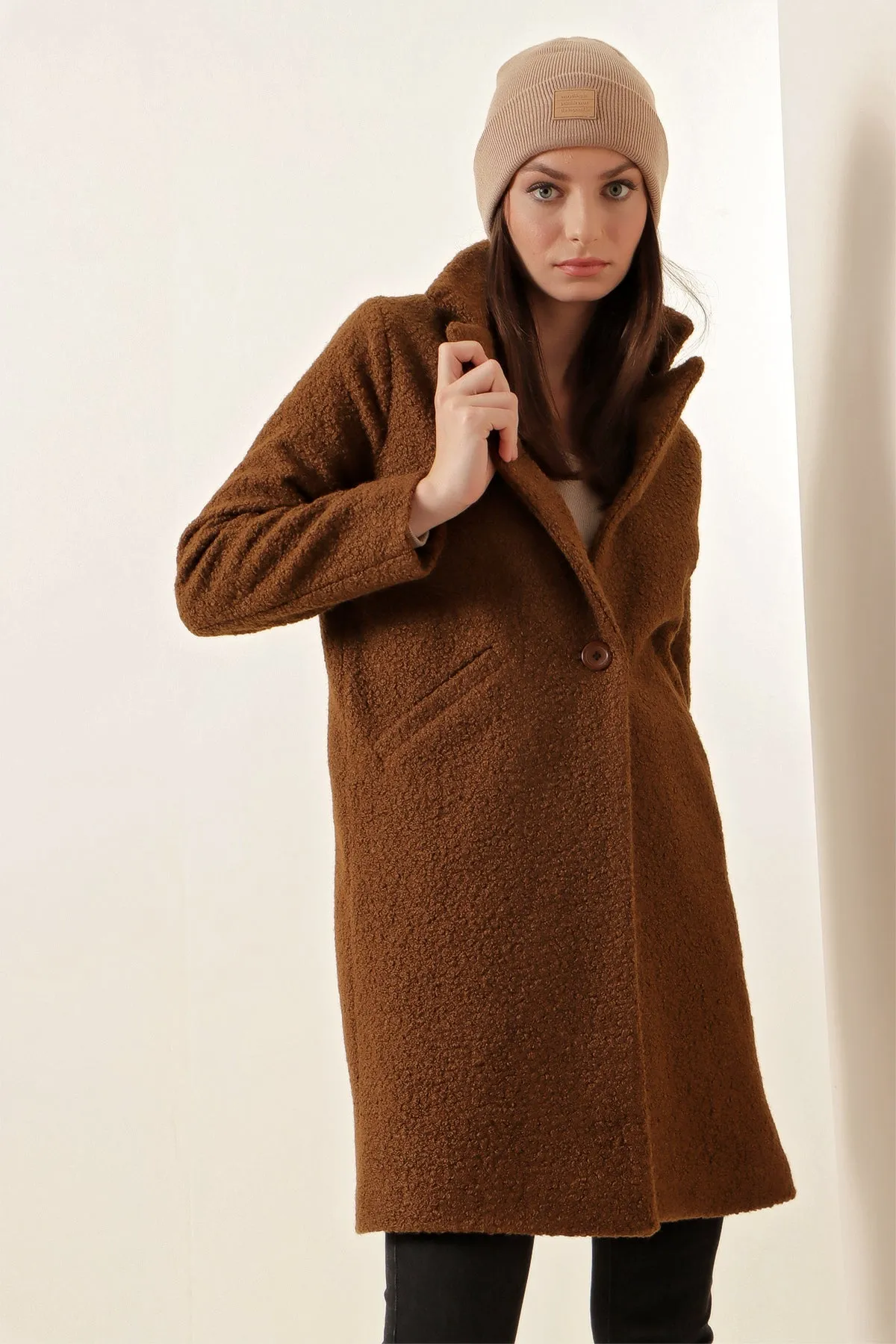 BGD Women Oversized Coat - Brown - Avondale