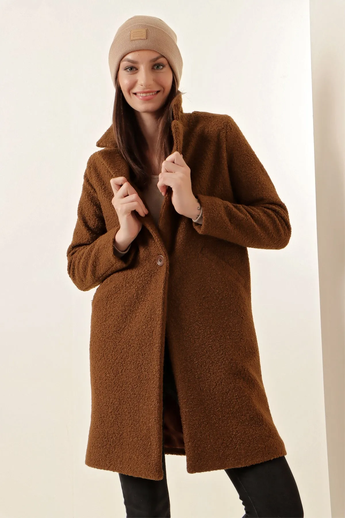 BGD Women Oversized Coat - Brown - Avondale
