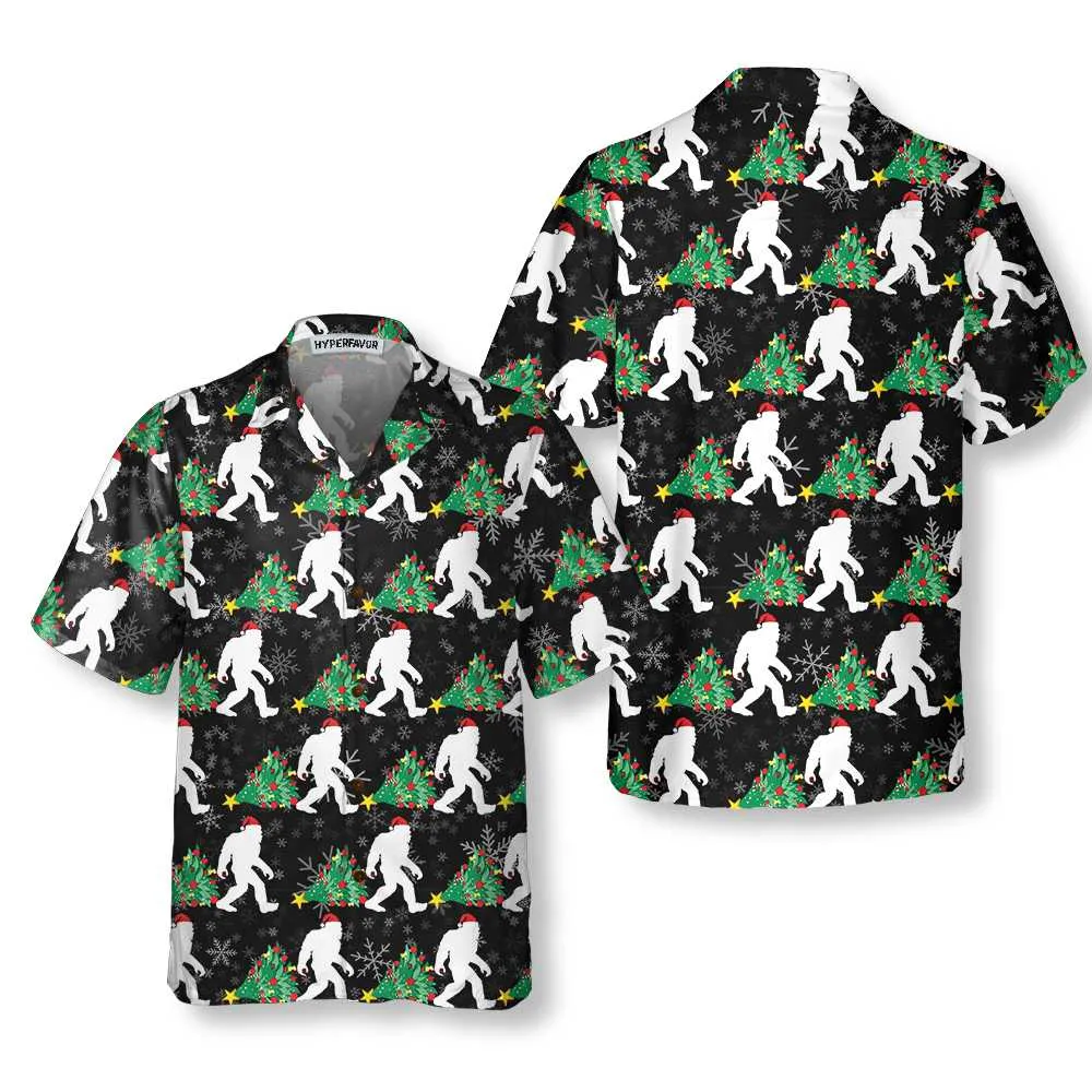 Bigfoot For Christmas Hawaiian Shirt, Bigfoot Christmas Shirt, Funny Xmas Gift Idea
