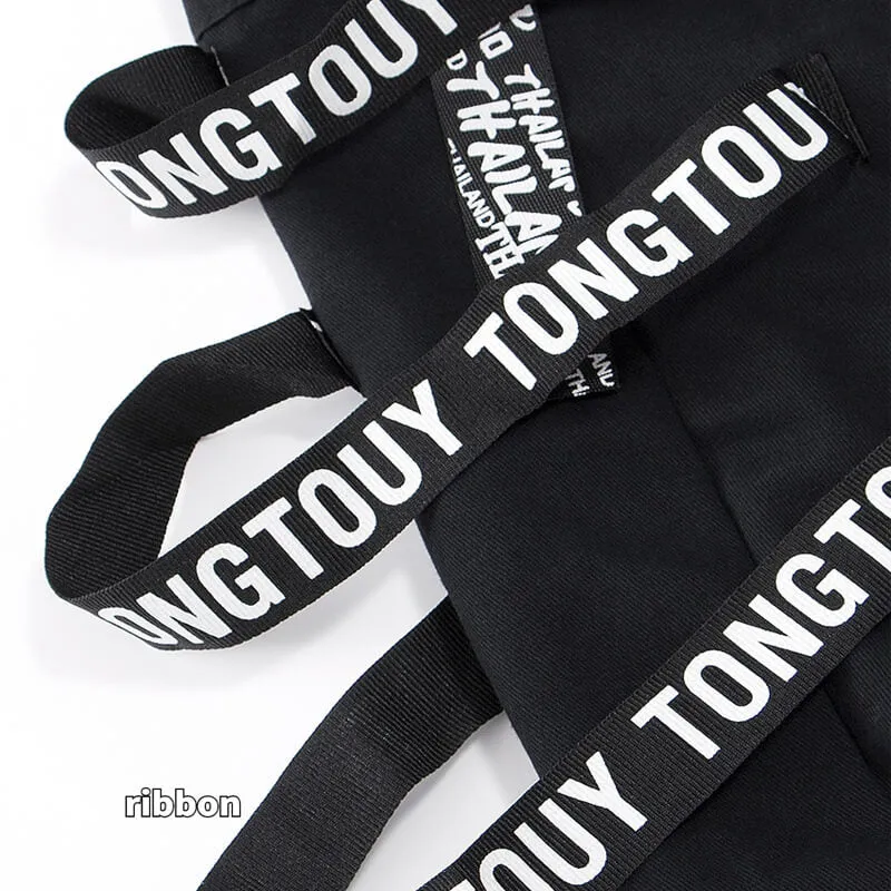 Black Cargo Pants For Men - Kuroi Joggers Japanese Streetwear Joggers