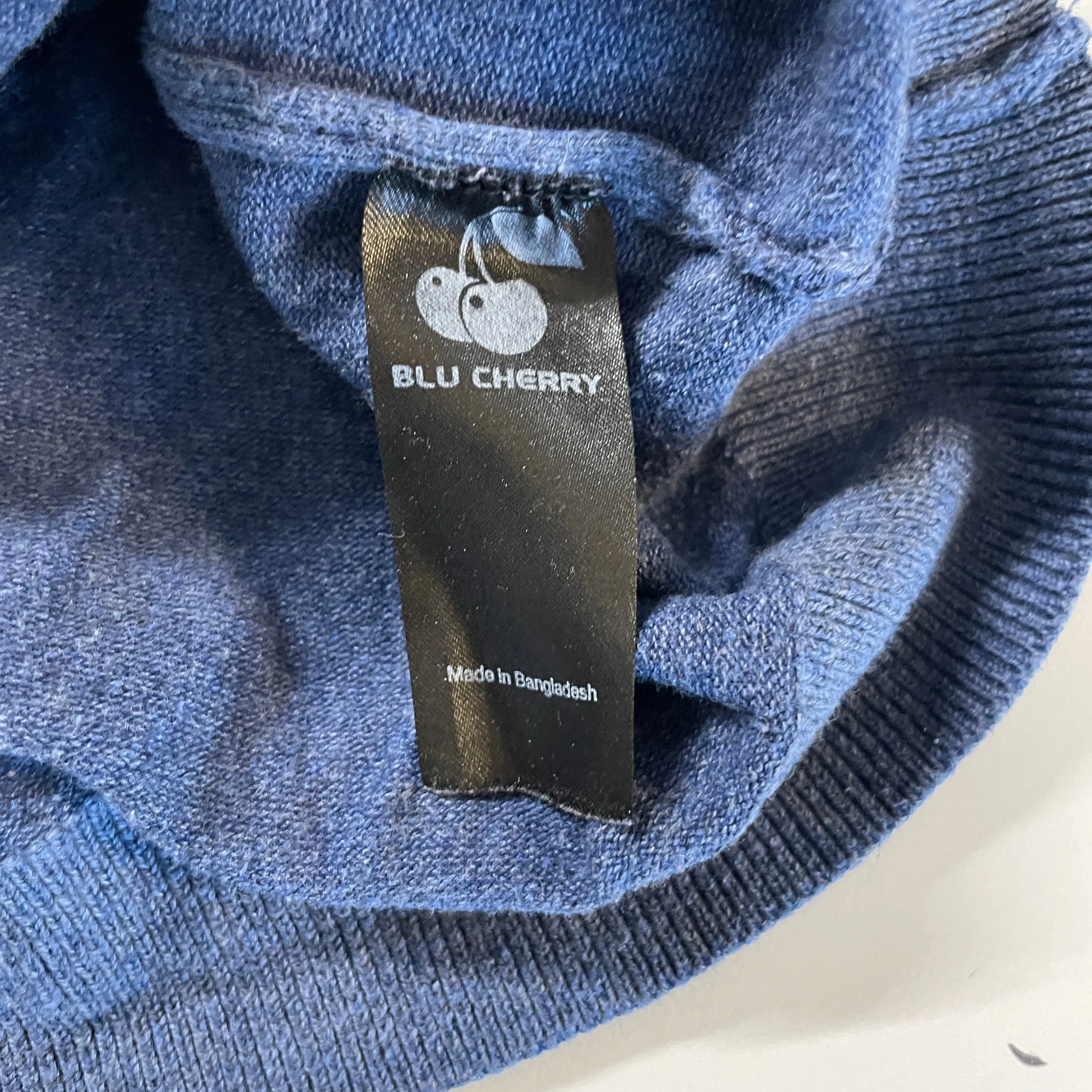Blue cherry london  Blue and Grey Cardigan  L 25 W 18 in size medium. SKU 5320