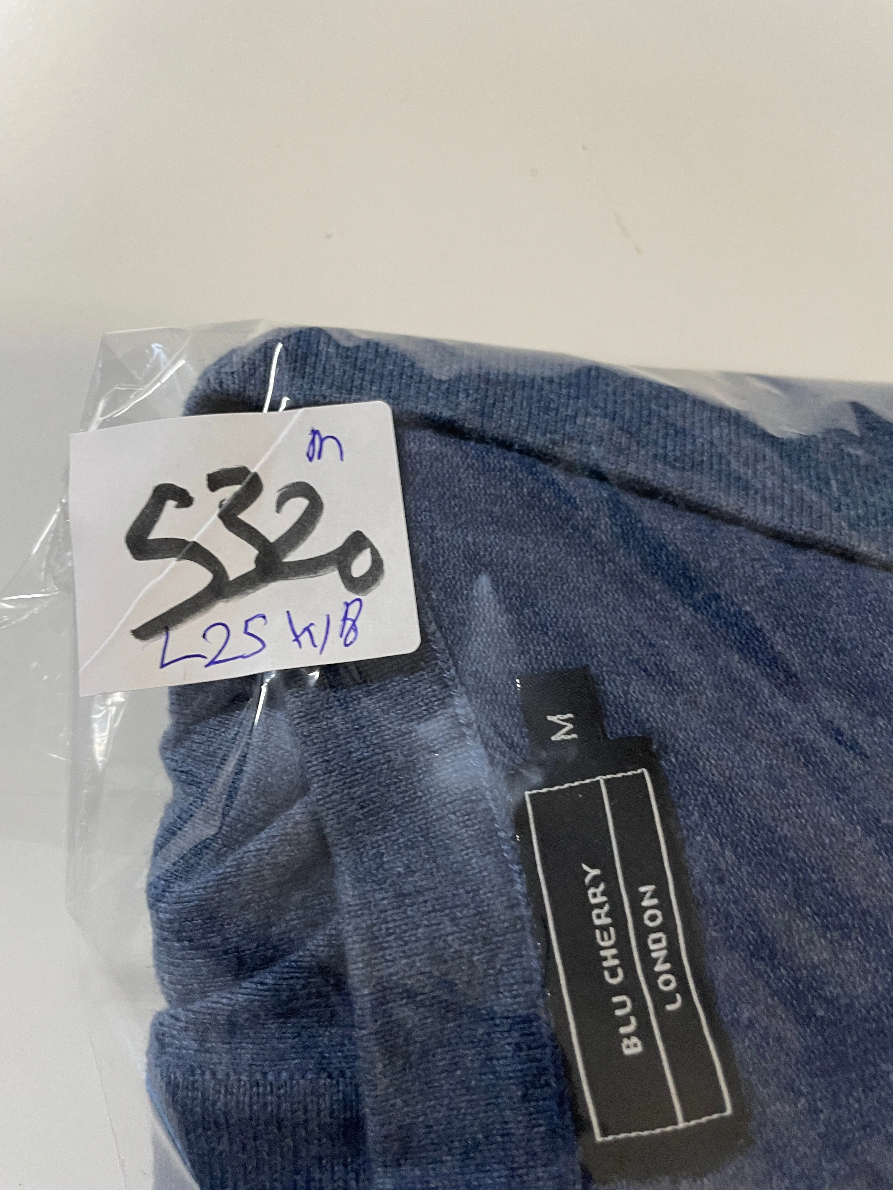 Blue cherry london  Blue and Grey Cardigan  L 25 W 18 in size medium. SKU 5320