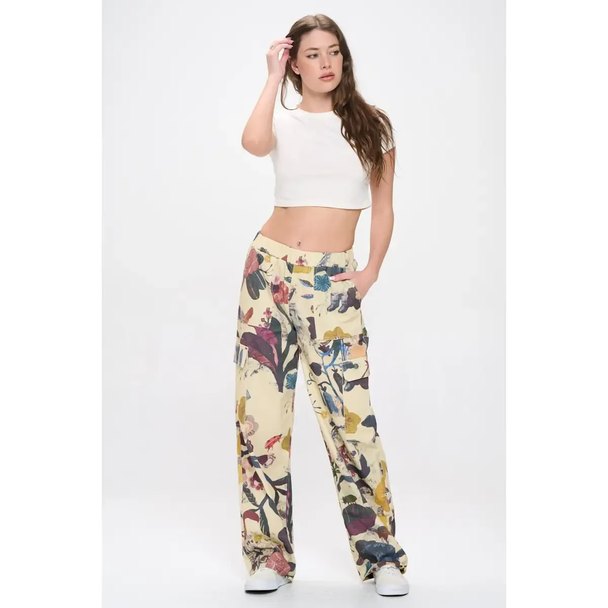 Botanical Print Cargo Pant