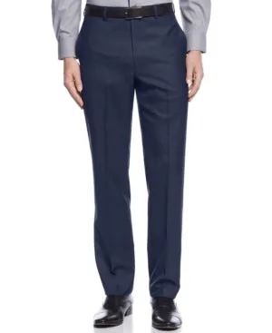 Calvin Klein Mens Slim fit Dress Pants 30 / 30 Blue Solid Stretch