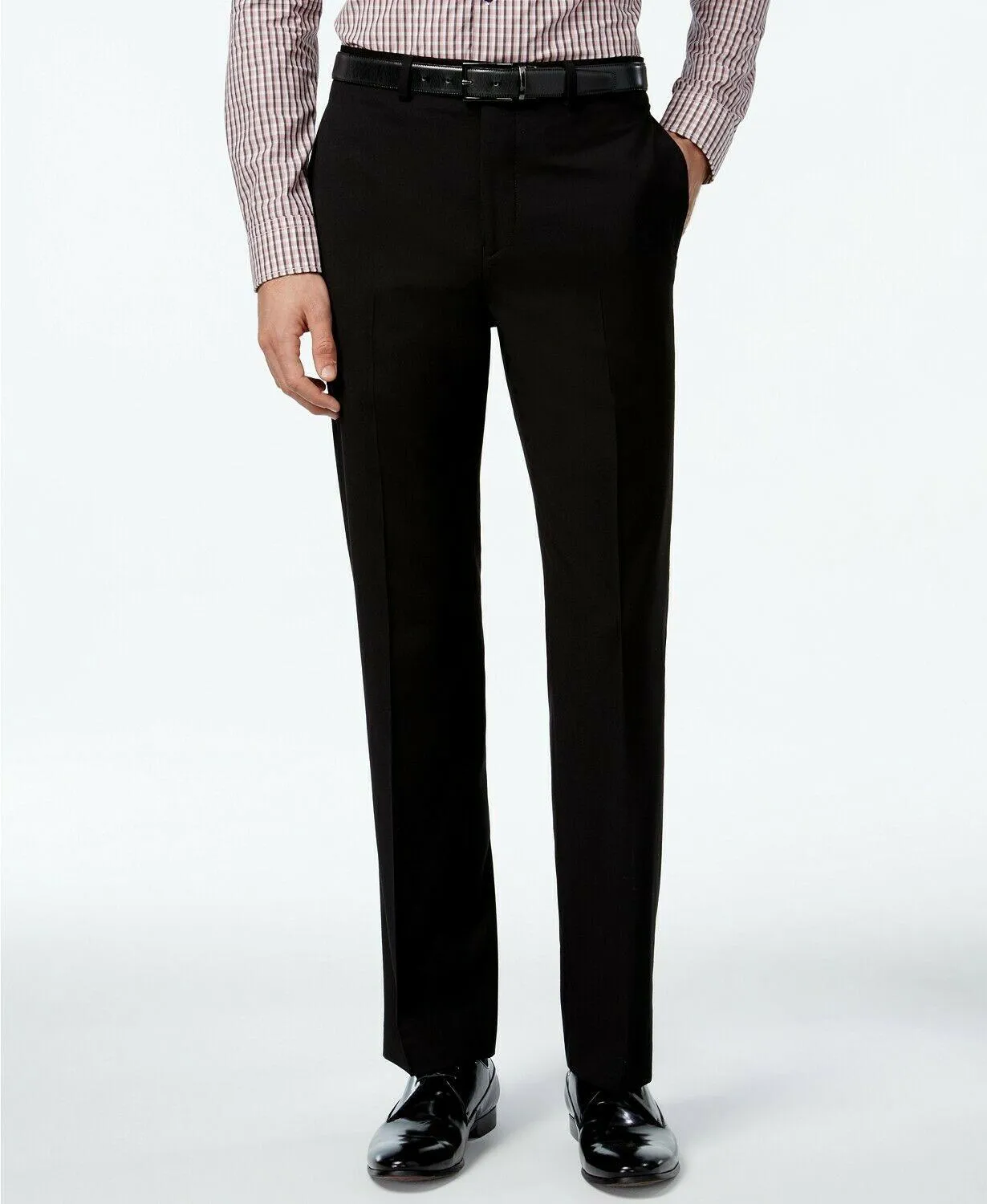 Calvin Klein Mens Slim fit Dress Pants 32 / 34 Black Solid