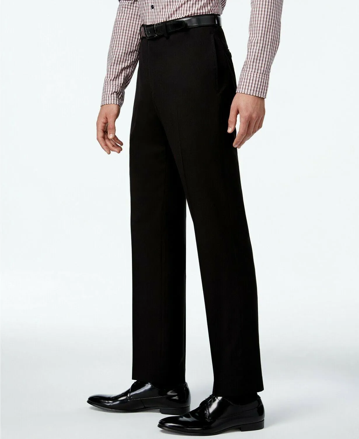 Calvin Klein Mens Slim fit Dress Pants 32 / 34 Black Solid