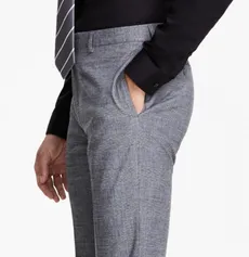 Calvin Klein Men's Slim Fit Glen Plaid Dress Suit Pants Black White 34 x 32