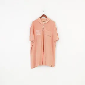 Camel Active Men 6XL Polo Shirt Coral Cotton Short Sleeve Collar Top