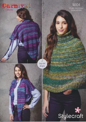Cape and Reversible Poncho in Stylecraft Carnival Chunky (9304)