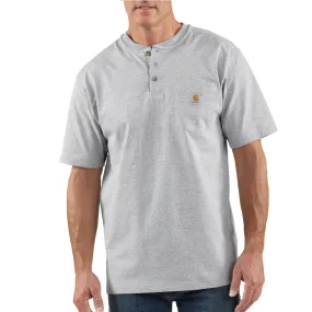 Carhartt Men's Tall Heather Gray S/S Workwear Henley