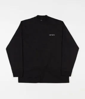 Carhartt Mockneck Script Embroidery Long Sleeve T-Shirt - Black / White