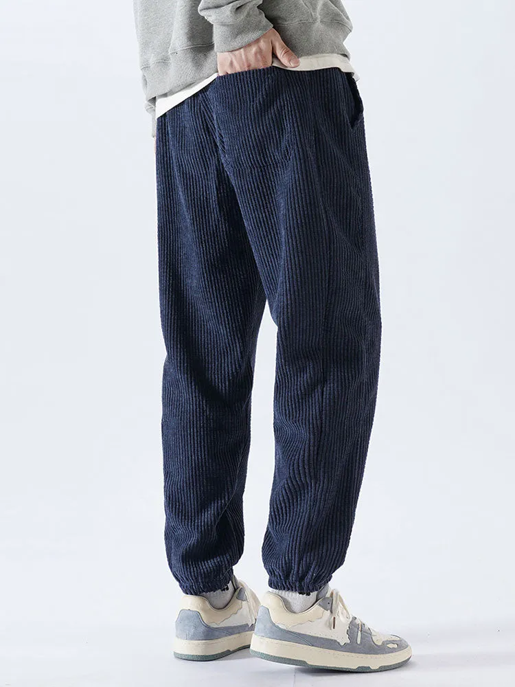 Casual Drawstring Corduroy Pants