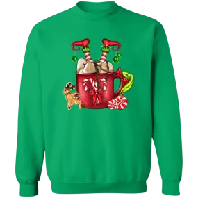 Coffee Cup Elf Crewneck Pullover Sweatshirt