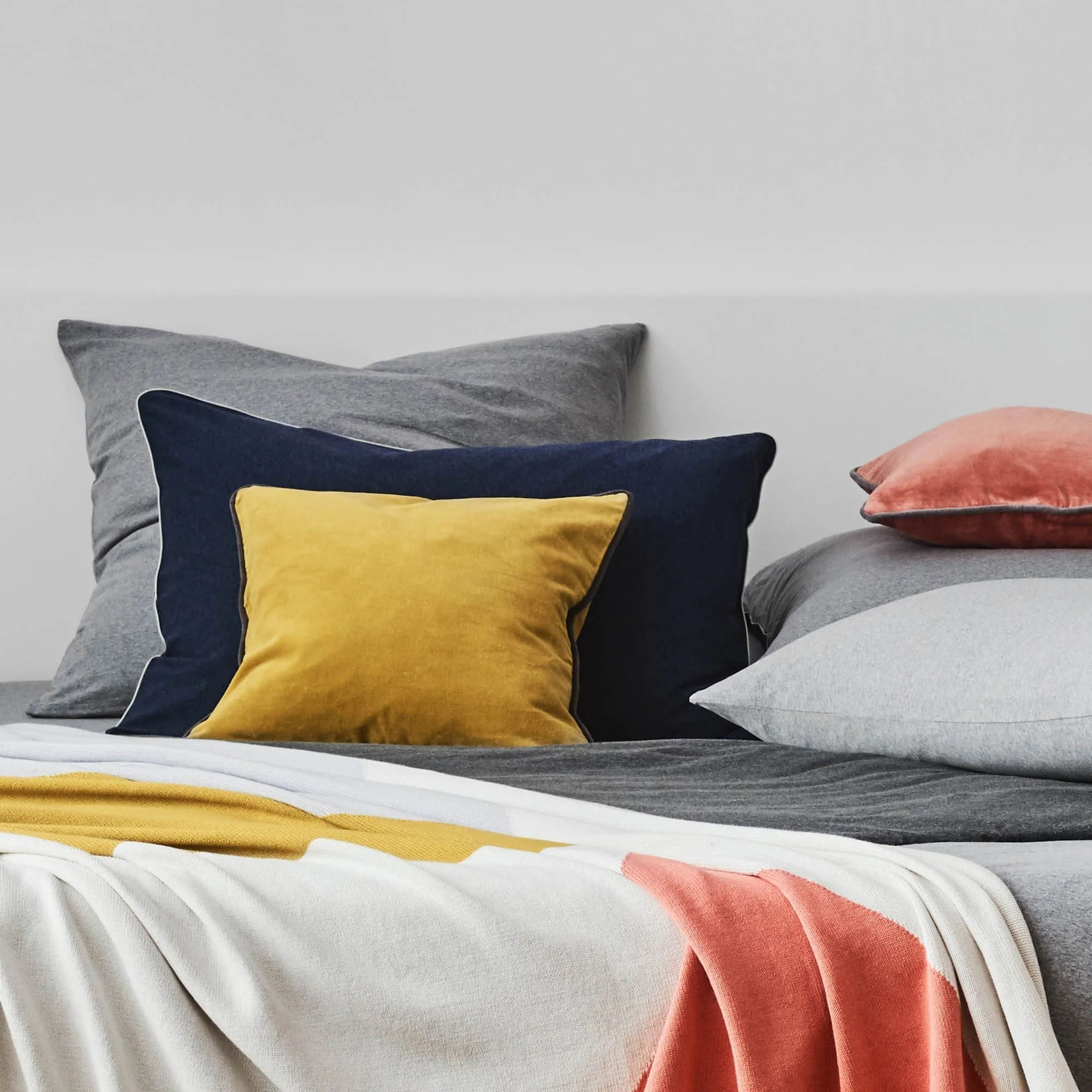 Coria Bedding [Darkblue melange/Grey melange/Grey]