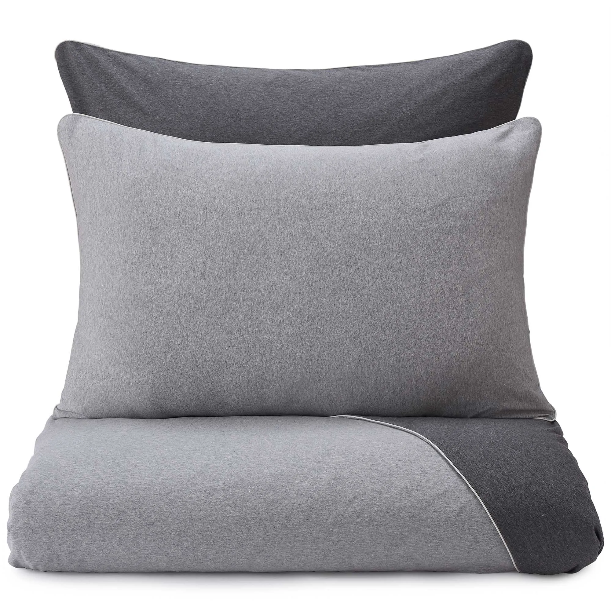 Coria Pillowcase [Light grey melange/Charcoal melange/Grey]