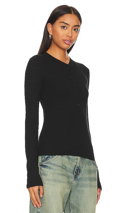 COTTON CITIZEN Verona Henley Shirt in Black