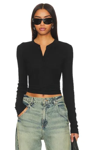 COTTON CITIZEN Verona Henley Shirt in Black
