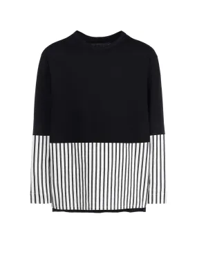 COTTON STRIPE SWITCHING SHIRT (L)