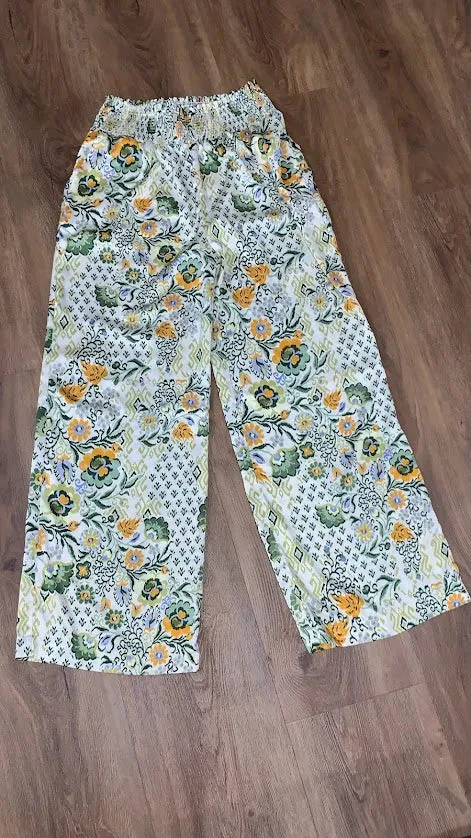 Cream Multi Pants