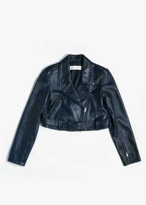 Crop Moto in Navy
