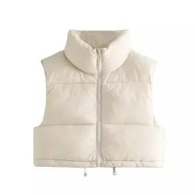 CROPPED CREAM BODYWARMER