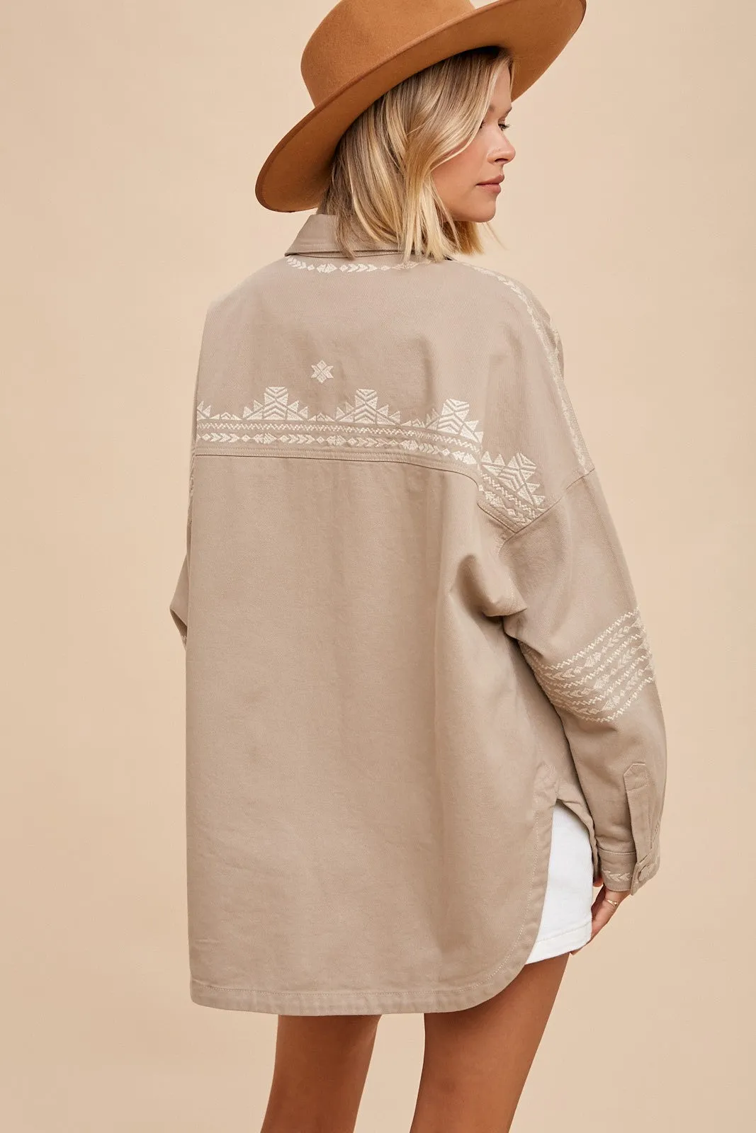 Dana Tan Aztec Shacket