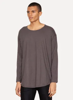 Dark Taupe Cotton Linen T-Shirt