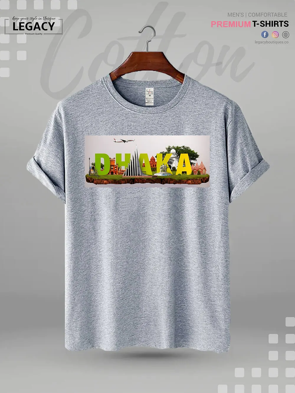 Dhaka Retro Style Vintage Men's T-Shirt In Lowest Price Only In BD