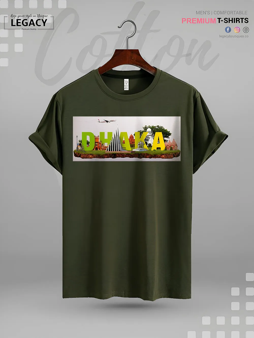 Dhaka Retro Style Vintage Men's T-Shirt In Lowest Price Only In BD