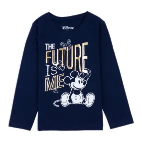 Disney Mickey Round Neck "The Future is Me" Matt Gold Foil Print Full Sleeve T-Shirt