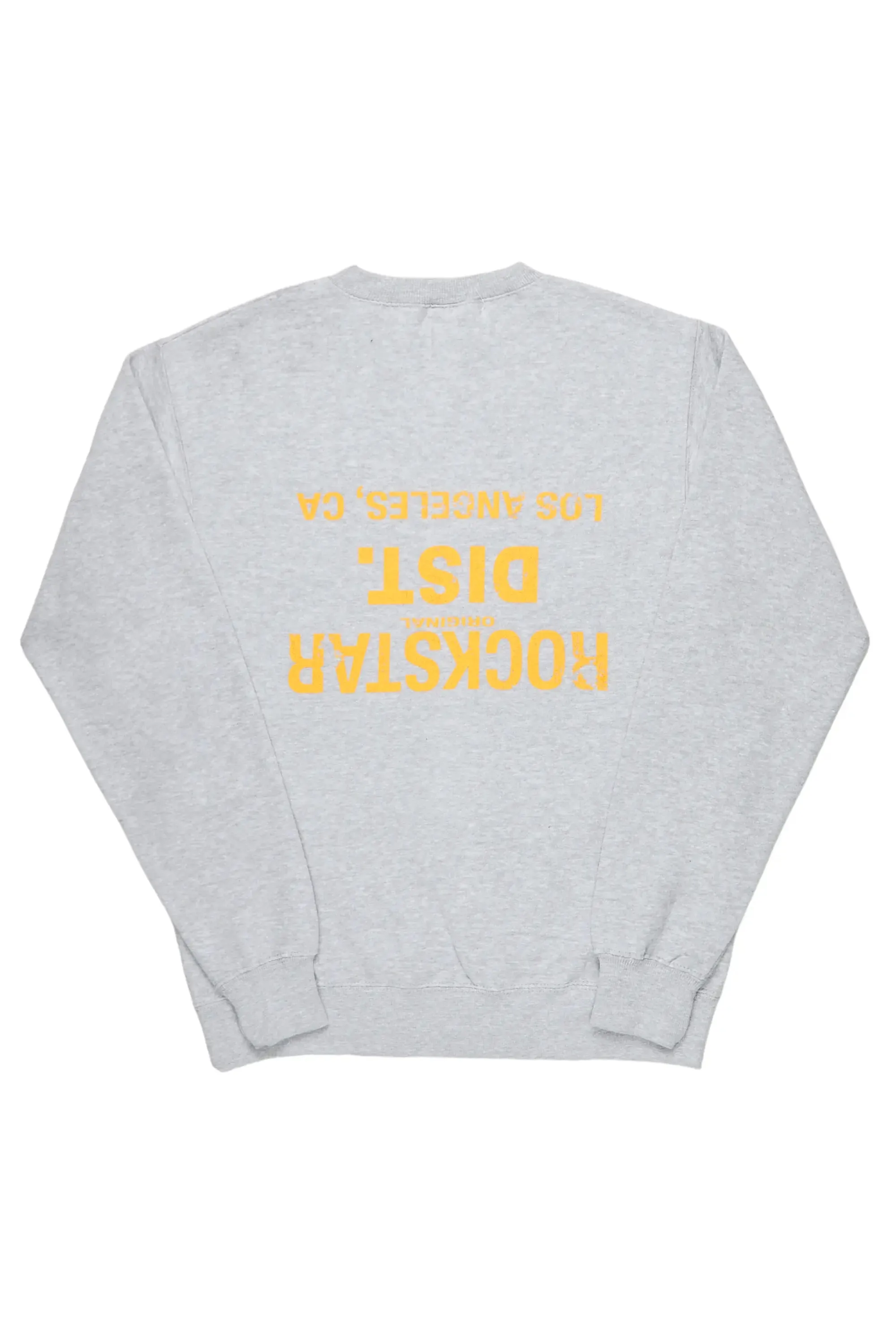 Dist. Town Heather Grey/Yellow Graphic Crewneck