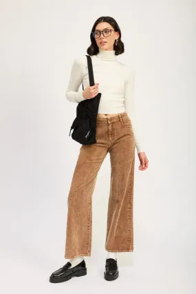 Distressed Corduroy Flared Pants
